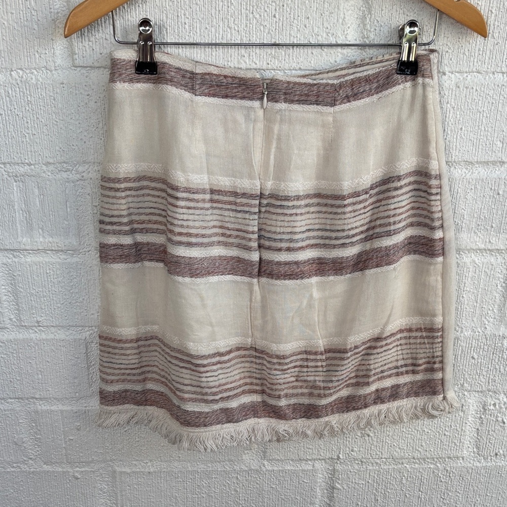 Anthropologie HOLDING HORSES Striped Faux Wrap Mini Skirt sz 2 - Picture 7 of 7